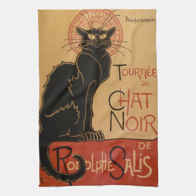 Le chat Noir - Steinlen Geschirrtuch (Vertikal)
