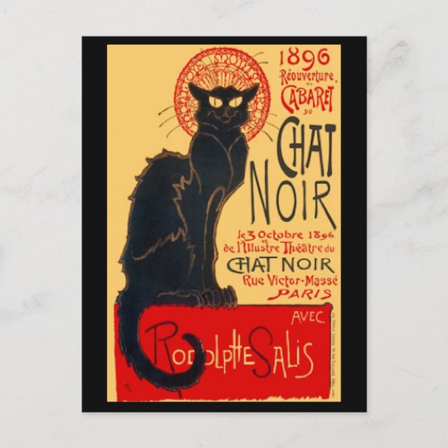 Le Chat Noir, The Black Cat, Art Postcard Postkarte (Vorderseite)