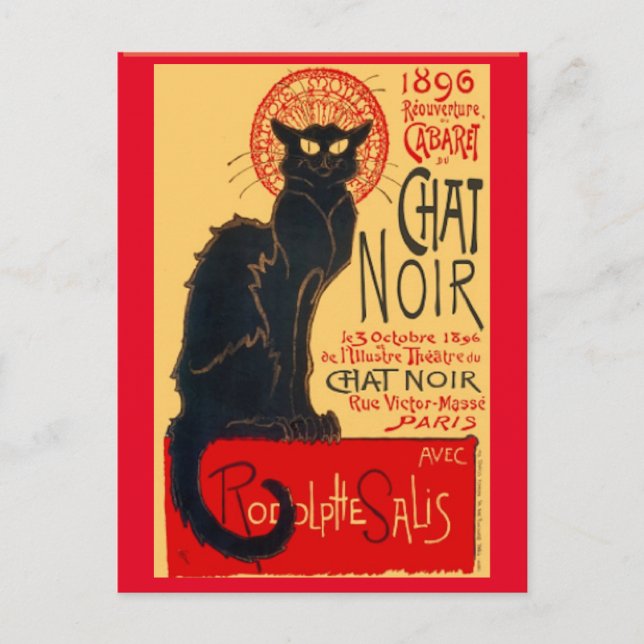 Le Chat Noir, The Black Cat, Art Postcard Postkarte (Vorderseite)
