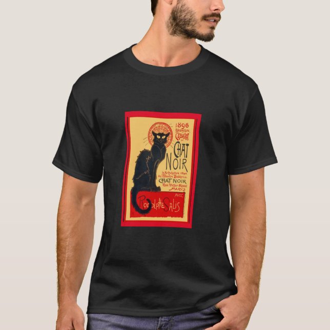 Le Chat Noir, The Black Cat, Art T-Shirt (Vorderseite)