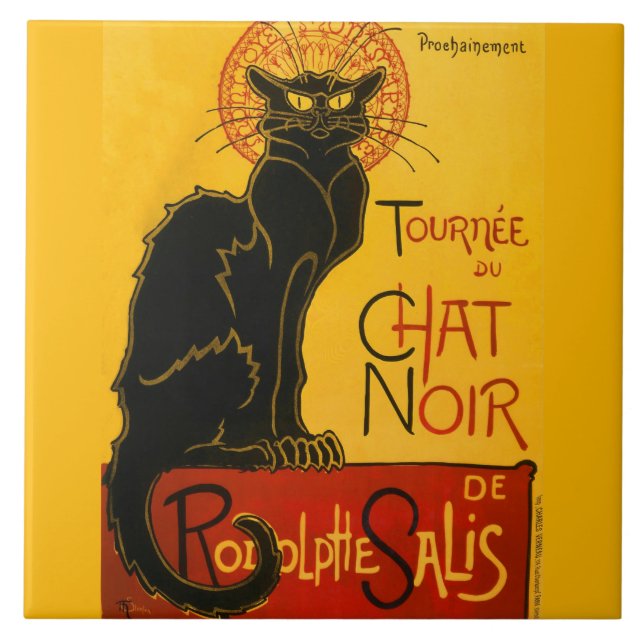 Le Chat Noir The Black Cat Fliese (Vorderseite)