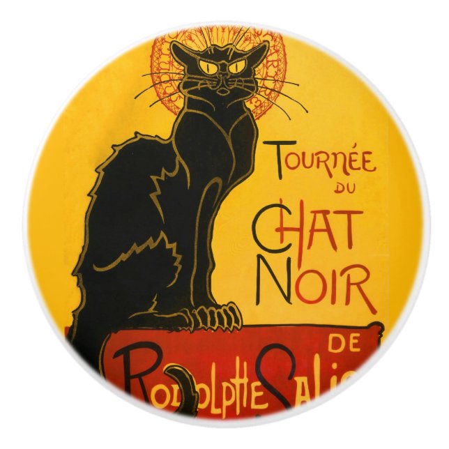 Le Chat Noir The Black Cat Keramikknauf (Vorderseite)