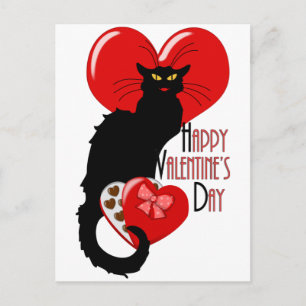 Le Chat Noir Valentine Feiertagspostkarte