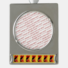 Le Chat Noir Valentine's Day Banner-Ornament Silber