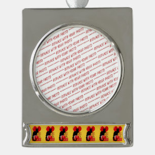 Le Chat Noir Valentine's Day Banner-Ornament Silber