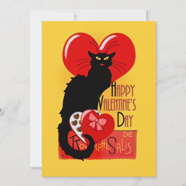 Le Chat Noir Valentine's Day Einladung (Vorderseite)