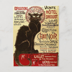 Le Chat Noir, Vente Hôtel Drouot Kunstkunst Postkarte