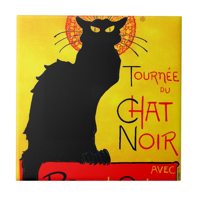 Le Chat Noir Vintage Fliese (Vorderseite)