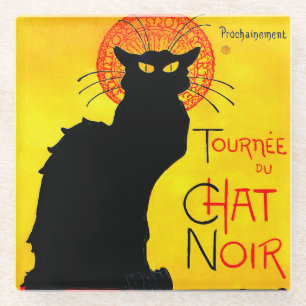 Le Chat Noir Vintage Glasuntersetzer