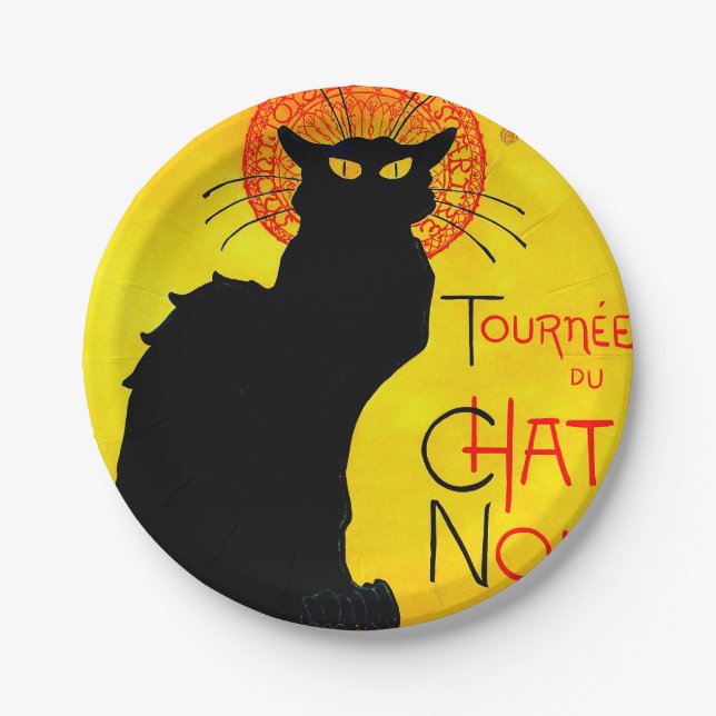 Le Chat Noir Vintage Pappteller (Vorderseite)