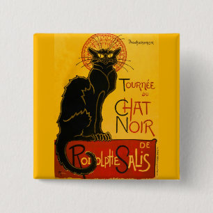 Le Chat Noir Vintage Schwarzkatze Jugendstil Button