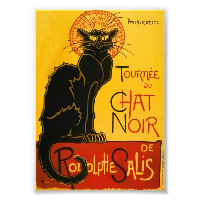 Le Chat Noir Vintage Schwarzkatze Jugendstil Fotodruck (Vorne)