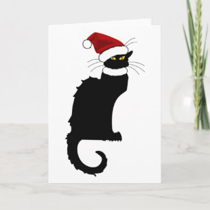 Le Chat Noir Weihnachtsmann Hut Weihnachten