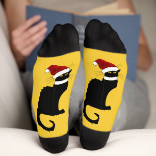 Le Chat Noir Weihnachtsmann Hut Weihnachten Socken