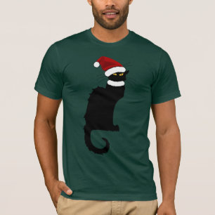 Le Chat Noir Weihnachtsmannmütze Weihnachten T-Shirt