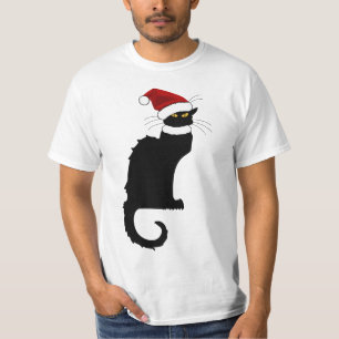 Le Chat Noir Weihnachtsmannmütze Weihnachten T-Shirt
