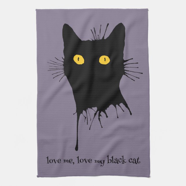Le Chaton Noir Liebe Me Liebe My Black Cat Lover Geschirrtuch (Vertikal)
