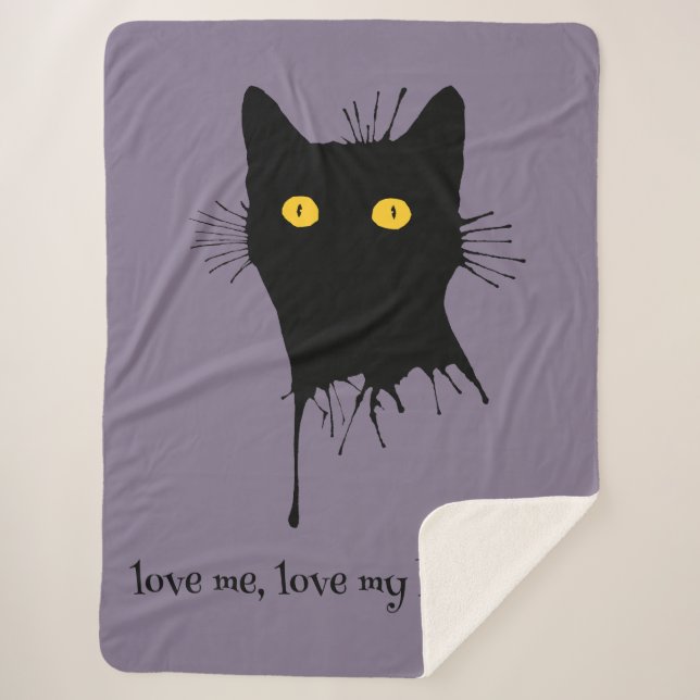 Le Chaton Noir Liebe Me Liebe My Black Cat Lover Sherpadecke (Vorderseite)