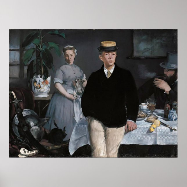 Le Déjeuner dans l'atelier von Édouard Manet Poster (Vorne)