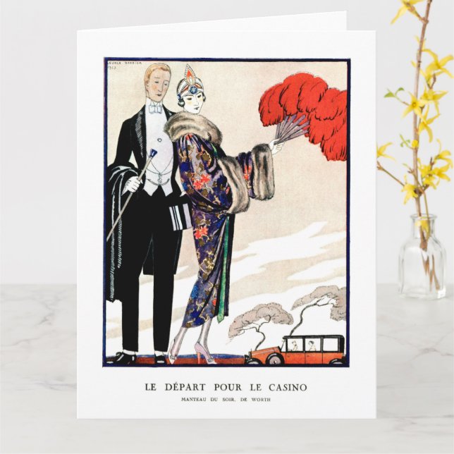 Le départ pour le casino by George Barbier Karte (Gelbe Blume)
