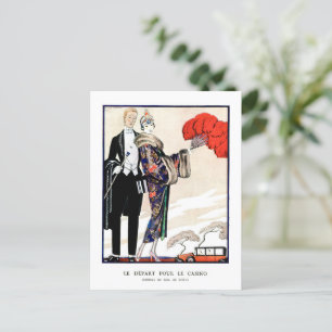 Le départ pour le casino by George Barbier Postkarte
