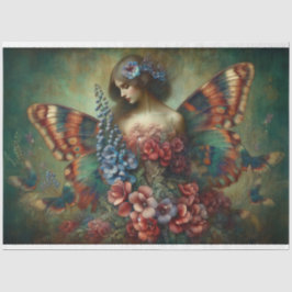 Le Femme Butterfly Beauty Fleur Decoupage Seidenpapier
