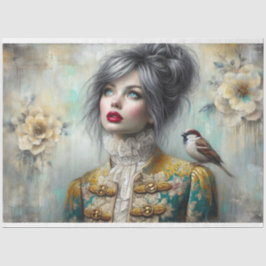 Le Femme & Sparrow Beauty Fleur Decoupage Seidenpapier