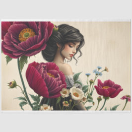 Le Femme Viktorianisch Beauty Romance Fleur Decoup Seidenpapier