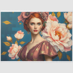 Le Femme Viktorianisch Beauty Romance Fleur Decoup Seidenpapier