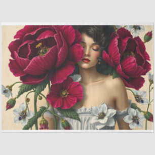 Le Femme Viktorianisch Beauty Romance Poppy Decoup Seidenpapier