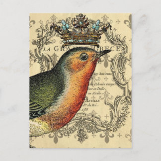 Le Fleur Crowned Bird Postkarte