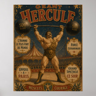 Le Géant Hercule - Vintage Zirkusposter - Bring Poster