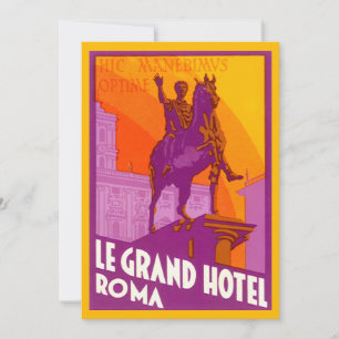 Le Grand Hotel Roma Statue, Italien, Vintage Reise