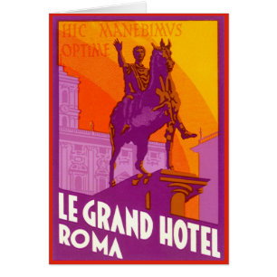 Le Grand Hotel Roma Statue, Italien, Vintage Trave