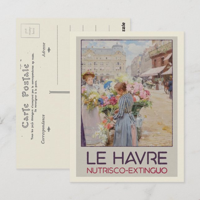 Le Havre painting Illustration Frankreich Postkarte (Vorne/Hinten)