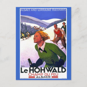 Le Hohwald Vintage französisches Reiseplakat Postkarte