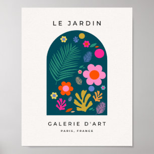 Le Jardin 05 Abstrakte Blume Navy Blue Floral Poster