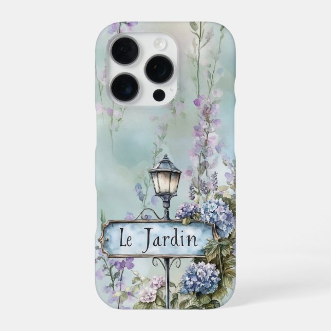Le Jardin (der Garten) Hübsche violette Blumen iPhone Hülle (Rückseite)