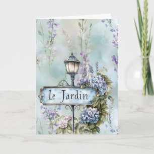 Le Jardin (der Garten) Hübsche violette Blumen Karte