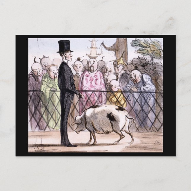 Le Jardin des Plantes a Pekin - Honore Daumier Postkarte (Vorderseite)