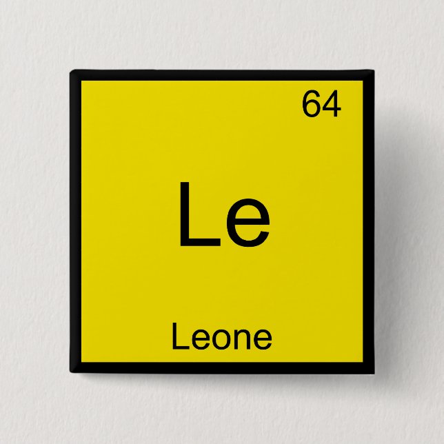 Le - Leone Funny Chemistry Element Symbol T - Shir Button (Vorderseite)