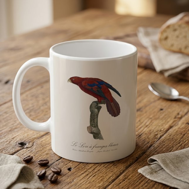Le Lori a franges bleues Kaffeetasse (Long-Tailed Red Lory, Trichoglossus borneus. Coffee Mug)
