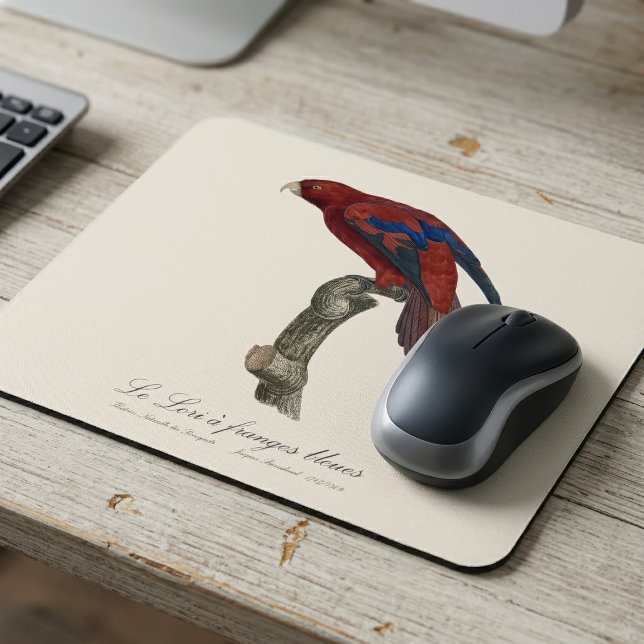 Le Lori a franges bleues Mousepad (Long-Tailed Red Lory, Trichoglossus borneus. Mouse Pad)
