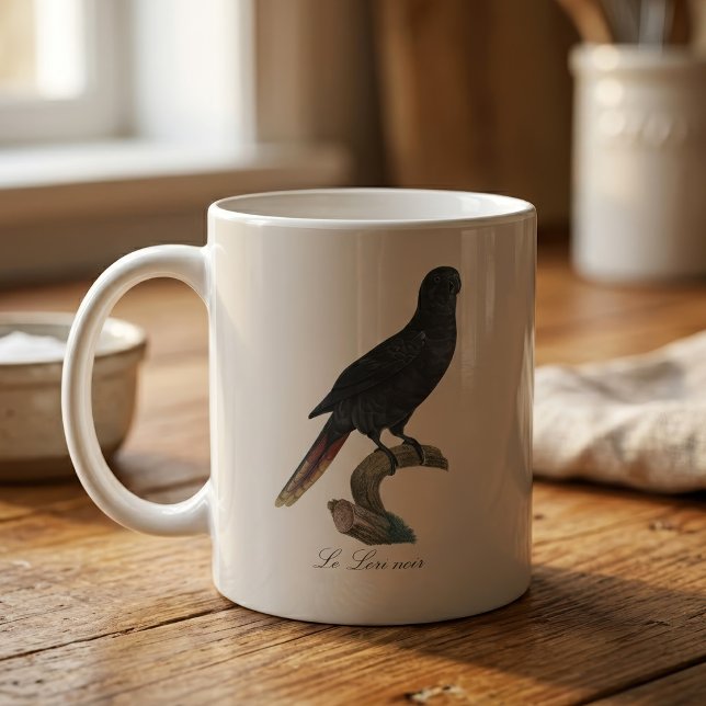 Le Lori noir / Black Lory Kaffeetasse (Black Lory or Red-Quilled Lory, Chalcopsitta atra. Coffee Mug)