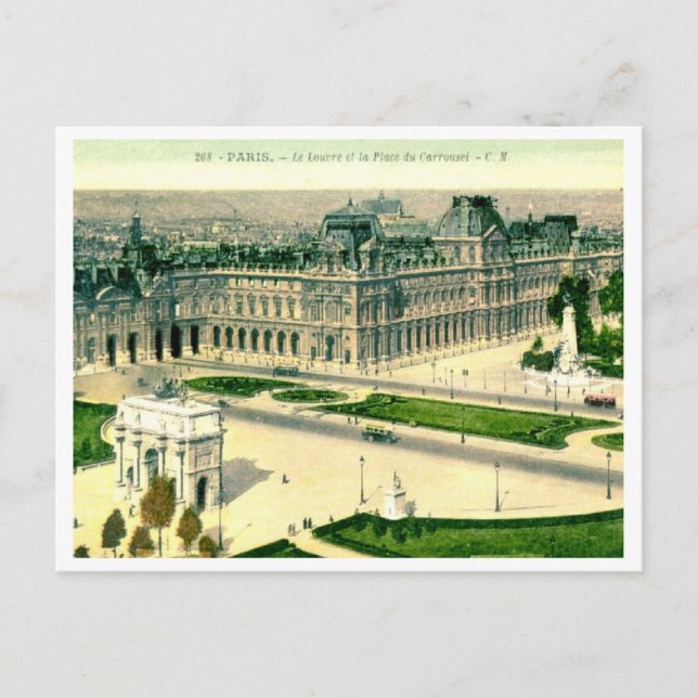 Le Louvre, Paris, Frankreich Vintag Postkarte (Vorderseite)
