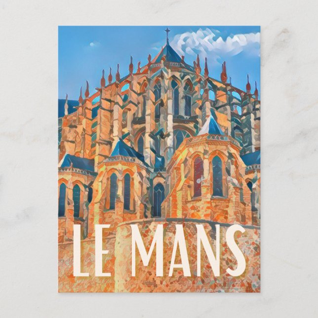 Le Mans Foto Vintage Postkarte (Vorderseite)