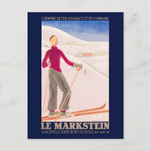 Le Markstein France Vintage Poster 1930 Postkarte