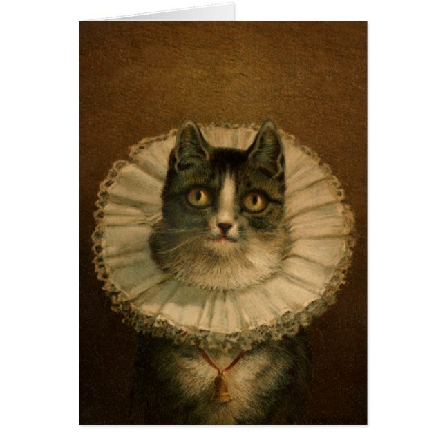 "Le Meow" Extravagante Vintage Katze-Karte (Vorne)