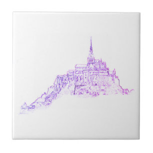 Le Mont Saint Michel France Architecture Sketch Fliese