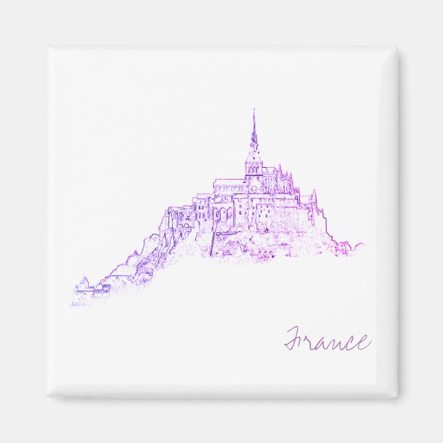 Le Mont Saint Michel Frankreich Architektur Magnet (Vorne)